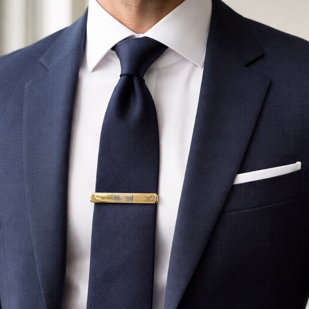 Dunhill Vintage Men’s Rare Gold and Silver Tie Bar Clip